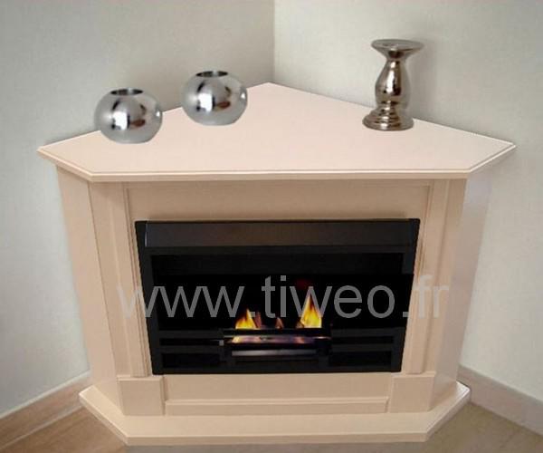 Fireplace ethanol corner cream color