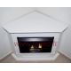 White corner ethanol fireplace