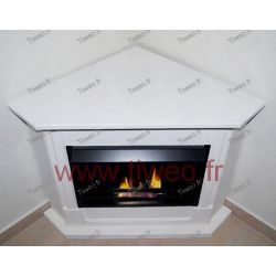 White corner ethanol fireplace