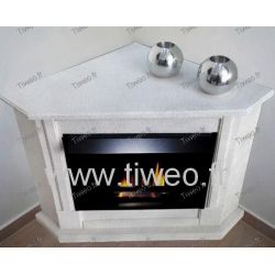 Fireplace ethanol corner granite clear