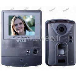 Color video door entry unit with biometric control