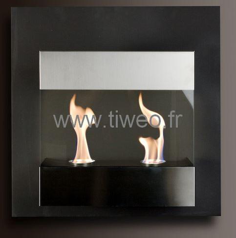 Fireplace bio ethanol wall with safety glass