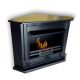 Black corner ethanol fireplace