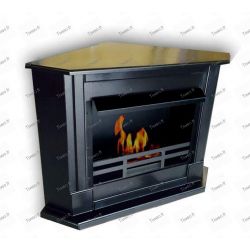 Black corner ethanol fireplace