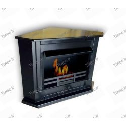 Black corner ethanol fireplace