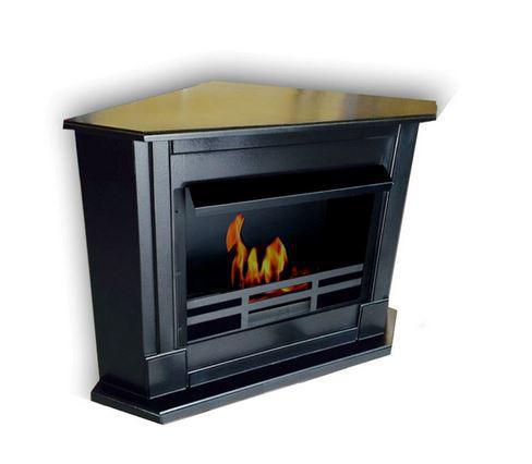 Fireplace ethanol corner black