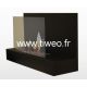 Black wall-mounted ethanol fireplace with protective glass