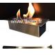 Black wall-mounted ethanol fireplace with protective glass