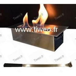 Black wall-mounted ethanol fireplace with protective glass