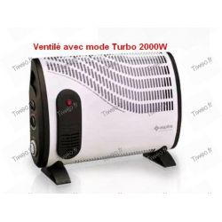Fan-assisted electric radiator with turbo and timer