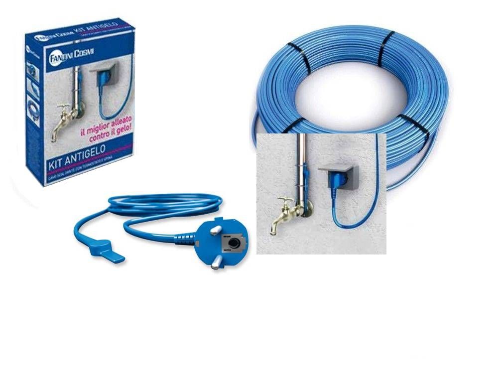 Cable chauffant anti gel thermostat antigel aquacable-3m canalisation tuyau  eau cordon electrique