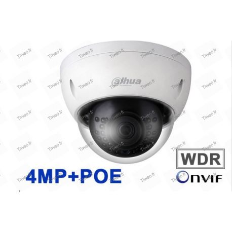 Caméra Dahua 4MP POE mini Dôme Réseau IP à Led 30m avec prise micro