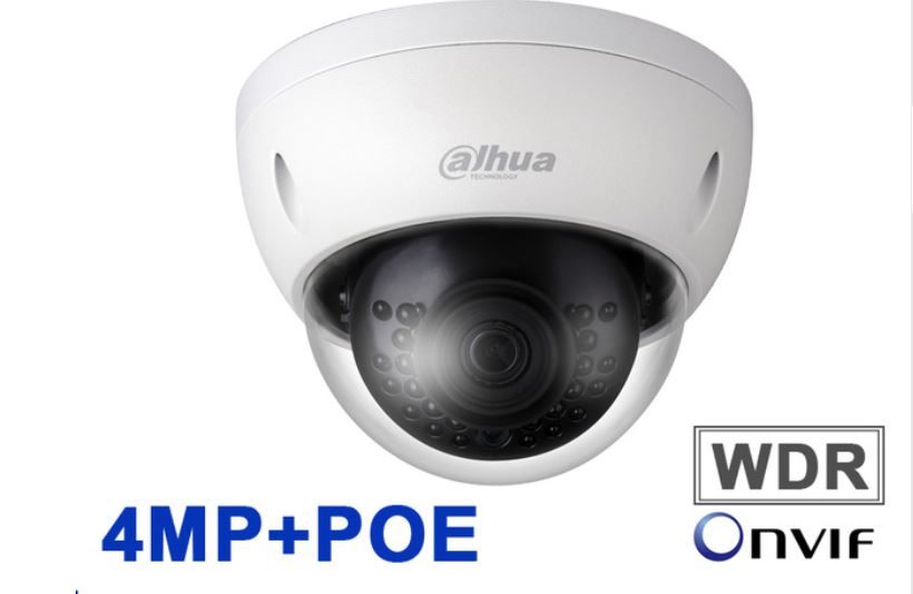 Câmara Dahua 4MP POE mini Dome IP de Rede Led de 30m com tomada para microfone