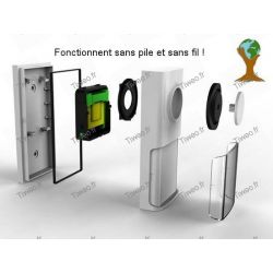 Gamma di suoneria wireless autoalimentata e senza batteria 100 m