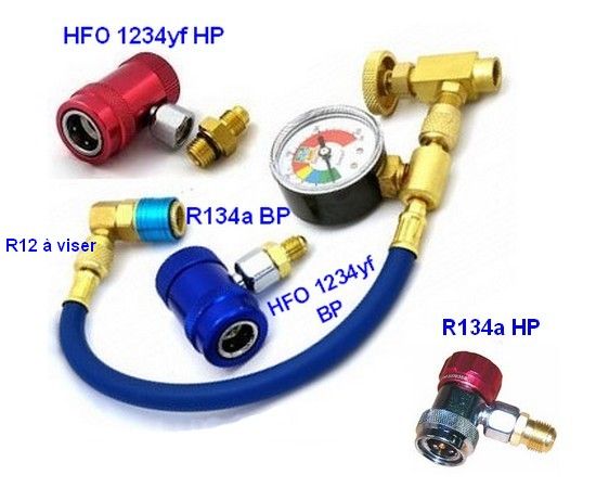 Montering luftkonditionering gas HFO 1234yf, R134a och R12