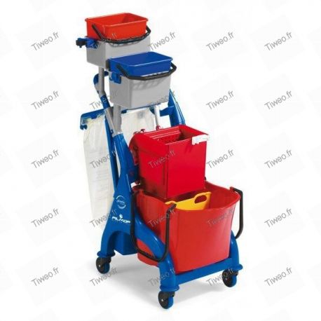 Vega 305 washing trolley with press