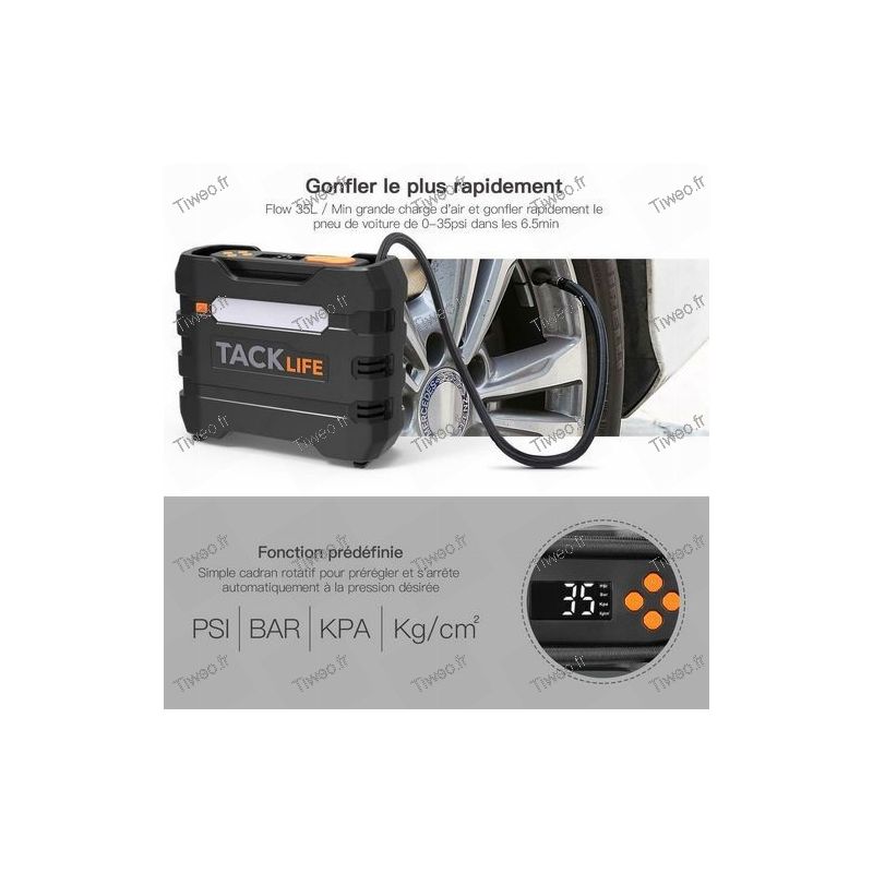 Gonfleur de pneus portable calibré 0 - 10 Bar