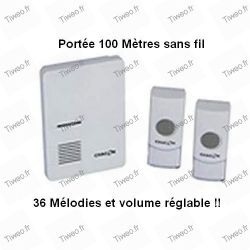 Sonnette sans fil portée 100 m 36 mélodies