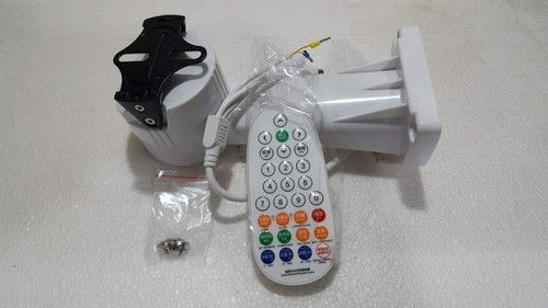 Motorized support with remote control for surveillance camera
