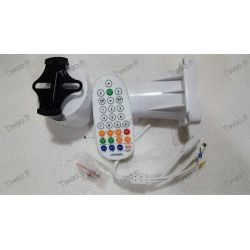 Motorized support with remote control for surveillance camera