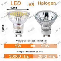 Ampoule GU10 5W 60 Led 6000K