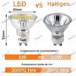 GU10 5W 60 LED-Lampe 6000K