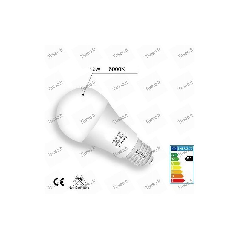 Ampoule LED E27 12W blanc froid, ampoule led haute puissance 6000k