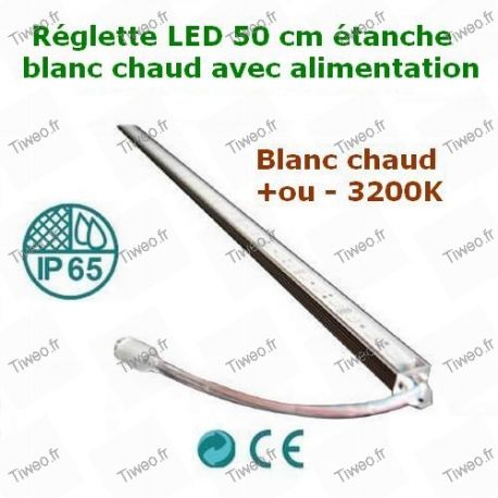 Réglette LED blanc froid alimentation 12V fournie