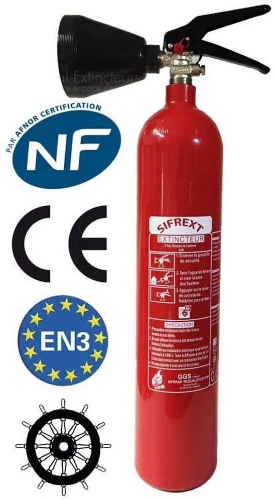 Extincteur dioxyde de carbone (CO2) 2kg