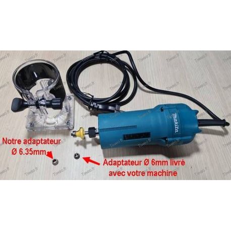 Adaptateur 6.35mm pour affleureuse défonceuse Makita