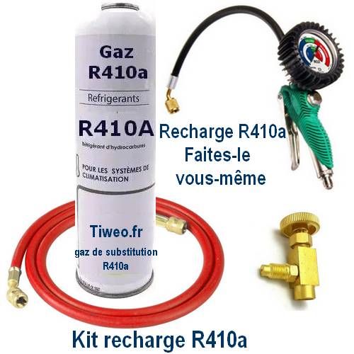 Gaz pour clim R410a, recharge clim R410a, kit recharge R410a, gaz R410