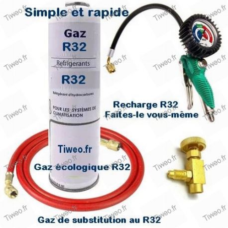 1 KG Kältemittel GAS R32 aufladen kit mit manometer