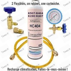 Kit recharge R407 avec manomètre pour climatisation