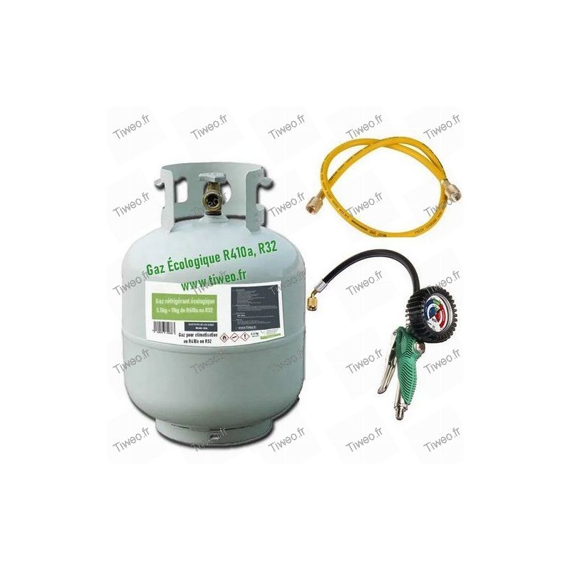 Recharge 11kg of ecological gas R32, R410a with pressure gauge and hose