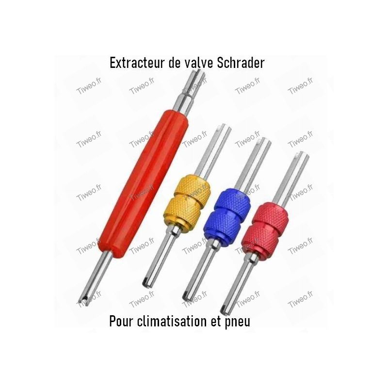Démonte valve Schrader - Tournevis pour tous types de noyau Schrader