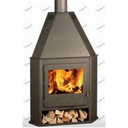 Corner wood stove with log rack EcoDesign 2022