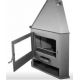 Corner wood stove with log rack EcoDesign 2022