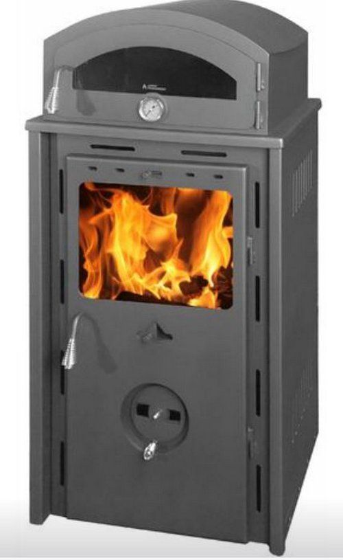 Estufa de leña, pellets híbrido con horno y termómetro 11.5kw