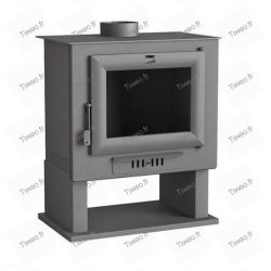 Double combustion wood stove with integrated pyre 15 kW