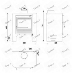 Double combustion wood stove with integrated pyre 15 kW