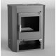 Poêle à bois acier de 10kW avec porte en fonte Ecodesign 2022