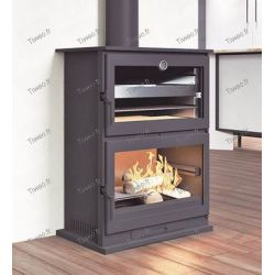 Wood Stove with oven and built-in thermometer of 13KW Ecodesign standard 2022