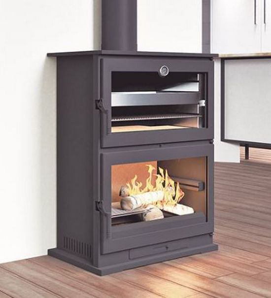 Wood Stove with oven and built-in thermometer of 13KW Ecodesign standard 2022