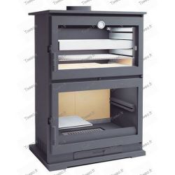 Holzofen mit Backofen und eingebautem Thermometer von 13KW Ecodesign Standard 2022