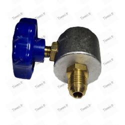 Air conditioning gas refill with valve for R134, R1334yf and R12