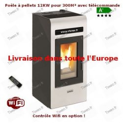 Pellet stove 12KW for 300M³ with remote control