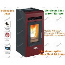 7KW pellet stove with remote control and optional wifi