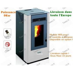 9 KW pellet stove with remote control and optional wifi