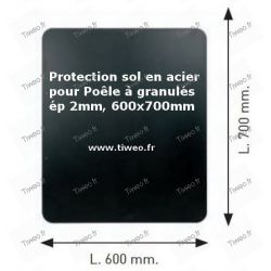 Floor protection for wood or pellet stoves. 60x70 cm