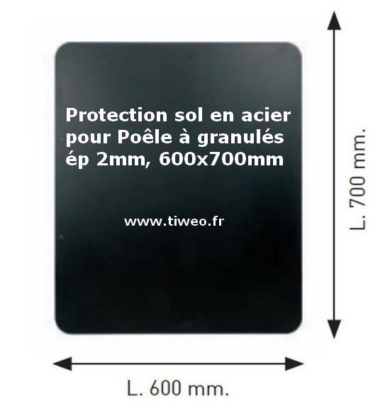 Protección de pisos para estufas de leña o pellets. 60x70 cm